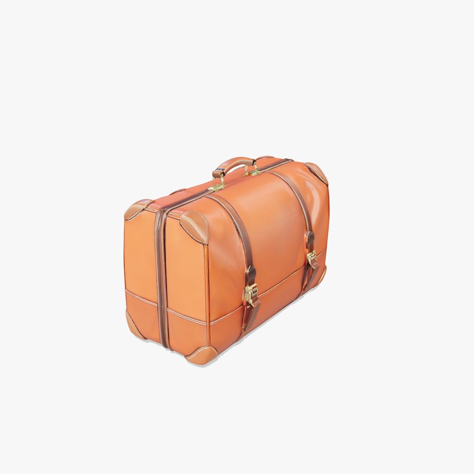 Vintage Leather Suitcase with Bronze Hardware